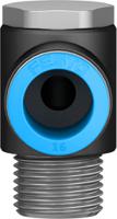 qslv-12-16 Festo QS Series Elbow Threaded Adaptor, R 1/2 Male to Push In 16 mm, Threaded-to-Tube Connection Style, 153096