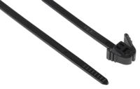 115-40200-rez200-pa66-bk HellermannTyton Cable Tie, Releasable, 200mm x 4.7 mm, Black Polyamide 6.6 (PA66), Pk-100