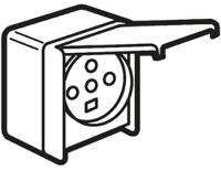 0-558-77 Legrand Plexo Grey 1 Gang Plug Socket, 32A, Outdoor Use