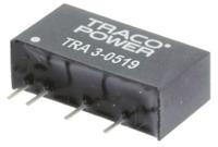 tra-3-0519 TRACOPOWER TRA 3 DC-DC Converter, 9V dc/ 333mA Output, 4.5 → 5.5 V dc Input, 3W, Through Hole, +85°C Max Temp