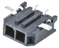 43650-0214 Molex Micro-Fit 3.0 Series Right Angle Surface PCB Header, 2 Contact(s), 3 mm Pitch, 1 Row, Shrouded