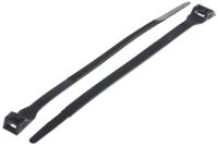 865-9631 RS PRO Cable Tie, Double Locking, 201mm x 9 mm, Black Nylon, Pk-100