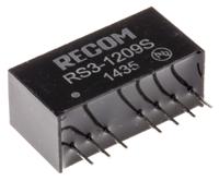 rs3-1209s Recom RS3 DC-DC Converter, 9V dc/ 333mA Output, 9 → 18 V dc Input, 3W, Through Hole, +71°C Max Temp -40°C Min