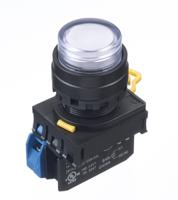 yw1l-m2e10q4pw Idec YW Series Illuminated Push Button Complete Unit, Panel Mount, 22mm Cutout, SPST, IP65