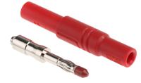 934097101 Hirschmann Test & Measurement Red Male Banana Plug, 4 mm Connector, Screw Termination, 24A, 1000V ac/dc, Nickel Plating