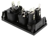 bzv09z000004 Bulgin C13, C14 Snap-In IEC Connector Socket, Plug, 10A, 250 V, Fuse Size 5 x 20mm