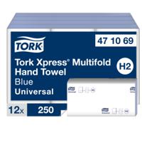 471069 Tork Xpress Folded Blue Paper Towel, 81 x 213 (Folded)mm, 250 Sheets