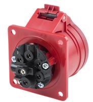 4131667-7 Scame, Optima IP44 Red Panel Mount 6P + E Industrial Power Socket, Rated At 16A, 415 V