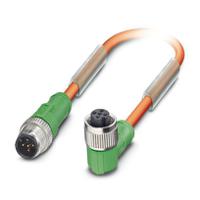 1693940 Phoenix Contact Male 5 way Plug to Female 5 way M12 Angled Socket Sensor Actuator Cable, 1 m