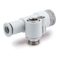 jasv-lea06-01s SMC JAV Series Threaded Pneumatic Silencer & Exhaust Restrictor Function Fitting, R 1/8 Inlet Port, 6mm Tube Inlet