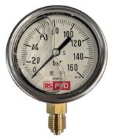 180-004 RS PRO BSP 1/4 Analogue Pressure Gauge 160bar Bottom Entry 63mm Outside Diameter