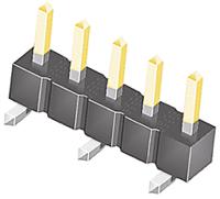 tsm-105-01-l-sv Samtec TSM Series Straight Surface Pin Header, 5 Contact(s), 2.54 mm Pitch, 1 Row, Unshrouded
