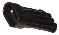 12131195 Delphi, Metri-Pack 150 Automotive Connector Plug Black Cable Mount 3 Way, Crimp Termination