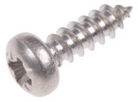 522-1325 RS PRO Plain Stainless Steel Pan Head Self Tapping Screw, N°4 x 3/8in Long 9.5mm Long