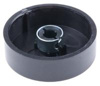 777-7299 RS PRO 38.6mm Black Potentiometer Knob for 6mm Shaft Splined