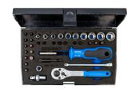 d-20-tmu-10 Gedore 40-Piece Metric 1/4 in Standard Socket/Bit Set with Ratchet, 12 point