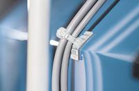 151-02977-fmb4apt-a-pa66hs-wh HellermannTyton Self Adhesive White Cable Tie Mount 28 mm x 28mm, 5.4mm Max. Cable Tie Width