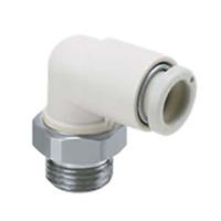 kq2l13-03as SMC KQ2 Series Elbow Threaded Adaptor, R 3/8 Male to Push In 1/2 in, Threaded-to-Tube Connection Style