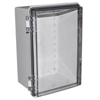 chdx8-327c CAMDENBOSS X8 Series Grey ABS General Purpose Enclosure, IP67, IK08, Clear Lid, 300x200x150mm