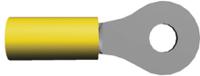 130203 TE Connectivity, PIDG Insulated Ring Terminal, M5 Stud Size, 2.6mm² to 6.6mm² Wire Size, Yellow