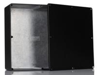 1590fbk Hammond 1590 Series Black Die Cast Aluminium Enclosure, IP54, Black Lid, 188 x 188 x 67mm