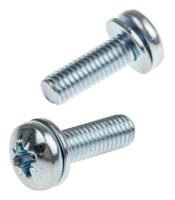 278-922 RS PRO M5 x 16mm Zinc Plated Steel Pan Head Sems Screw, Plain Washer
