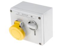 5001670 Scame Switchable IP44 Industrial Interlock Socket 2P+E, Earthing Position 4h, 16A, 130 V