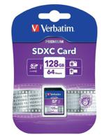 44025 Verbatim 128 GB SDXC SD Card, Class 10, UHS-1 U1