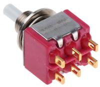 8225shzbe C & K Push Button Switch, Momentary, Panel Mount, 6.4mm Cutout, DPDT