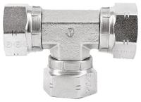8j6mk4s Parker Hydraulic Tee Threaded Adapter 8J6MK4S, Connector A G 1/2 Female Connector B G 1/2 Female