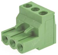 796640-3 TE Connectivity, 5mm Pitch, Buchanan, 3 Way, Right Angle, Pluggable Terminal Block, Plug, Cable Mount, Screw