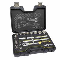 t4662 CK 24-Piece Metric 1/2 in Deep Socket/Standard Socket Set with Ratchet, 12 point