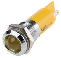 210-383 RS PRO Yellow Panel Mount Indicator, 12V, 14mm Mounting Hole Size, Solder Tab Termination