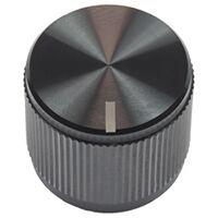 acckmr1916nlt14 Vishay 19mm Black Potentiometer Knob for 1/4in Shaft Screw Fix, ACCKMR1916NLT14