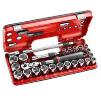 sxldbox3pb Facom 25-Piece Metric 1/2 in Standard Socket Set with Ratchet, 6 point