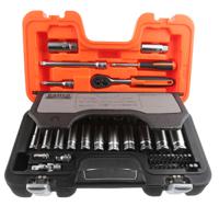s330l Bahco 53-Piece Metric 1/2 in; 3/8 in Deep Socket/Bit Set with Ratchet, 6 point; Hex Bit; Phillips Bit; Slotted Bit