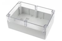 1554xa2gycl Hammond 1554 Series Light Grey Polycarbonate Enclosure, IP68, Clear Lid, 300 x 200 x 120mm