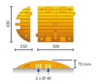 hd700bk Viso Rubber Speed Bump, 500 mm x 500mm x 70 mm, 15km/h Speed Limit
