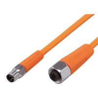 evt263 ifm electronic Male 1 way M8 to Female 1 way M12 Sensor Actuator Cable, 2 m