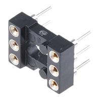 pos-306-s001-95 E-TEC 2.54mm Pitch Vertical 6 Way, Through Hole Turned Pin Open Frame IC Dip Socket