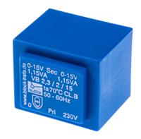 vb-23215 Block 15V ac 2 Output Through Hole PCB Transformer, 2.3VA