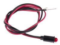 559-0103-007f Dialight Red Panel Mount Indicator, 12V dc, 6.4mm Mounting Hole Size, Lead Wires Termination