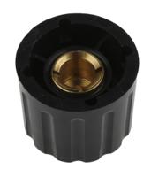 463-8463 RS PRO 21.3mm Black Potentiometer Knob for 6.4mm Shaft Slotted