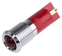 848-4516 RS PRO Red Panel Mount Indicator, 110V ac, 14mm Mounting Hole Size, Faston, Solder Lug Termination, IP67