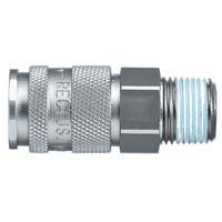 27kaak26mpn Legris Nickel Plated Brass Male Pneumatic Quick Connect Coupling, 3/4 in Male 27mm Male Thread