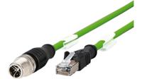 142m2x15010 Metz Connect Male 8 way M12 to Male 8 way RJ45 Connector Cable, 1 m