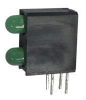 l-710a8md2gd Kingbright L-710A8MD/2GD, Green Right Angle PCB LED Indicator, 2 LEDs, Through Hole 2.5 V