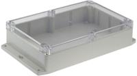 rnd-455-00244 RND RND 455 Series Light Grey Polycarbonate General Purpose Enclosure, IP65, Flanged, Transparent Lid, 146x222x55mm