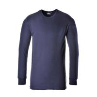 b123narxxxl Portwest Navy Cotton, Polyester Long Sleeve T-Shirt, UK- 3XL, EUR- 3XL