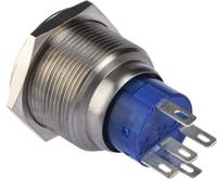 175-9326 RS PRO Illuminated Push Button Switch, Momentary, Panel Mount, 22.2mm Cutout, SPDT, Green LED, 250V ac, IP67